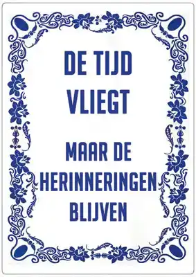 Spreukenbordje: De tijd vliegt... | Houten Tekstbord