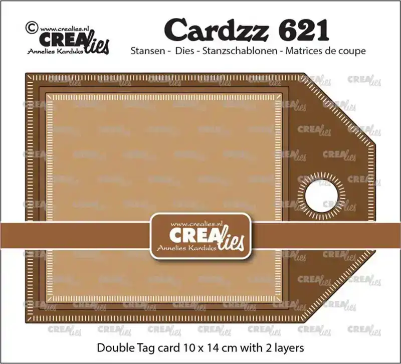 Crealies dubbele label kaart with 2 layers