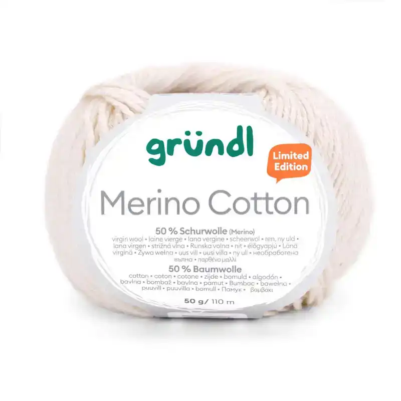 Merino katoen creme wit