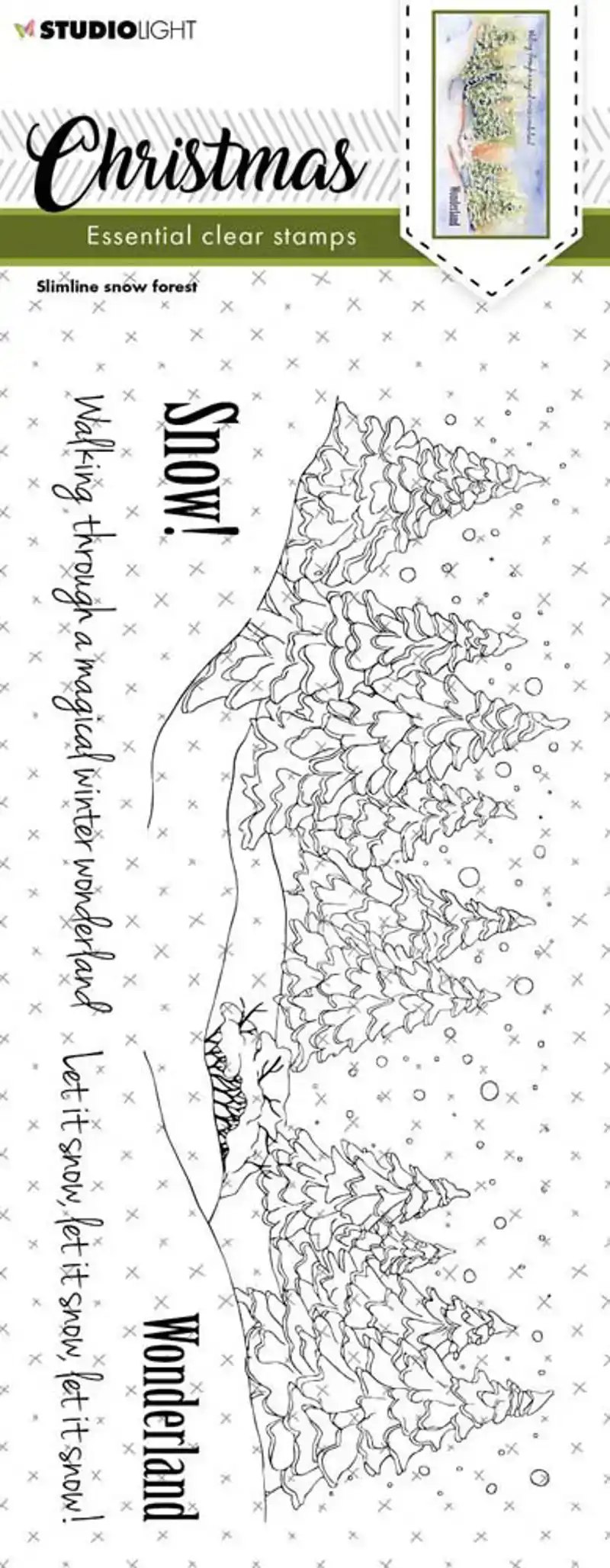 Studio Light Clear stamp Slimline snow forest - Christmas essentials 1 nr. 242