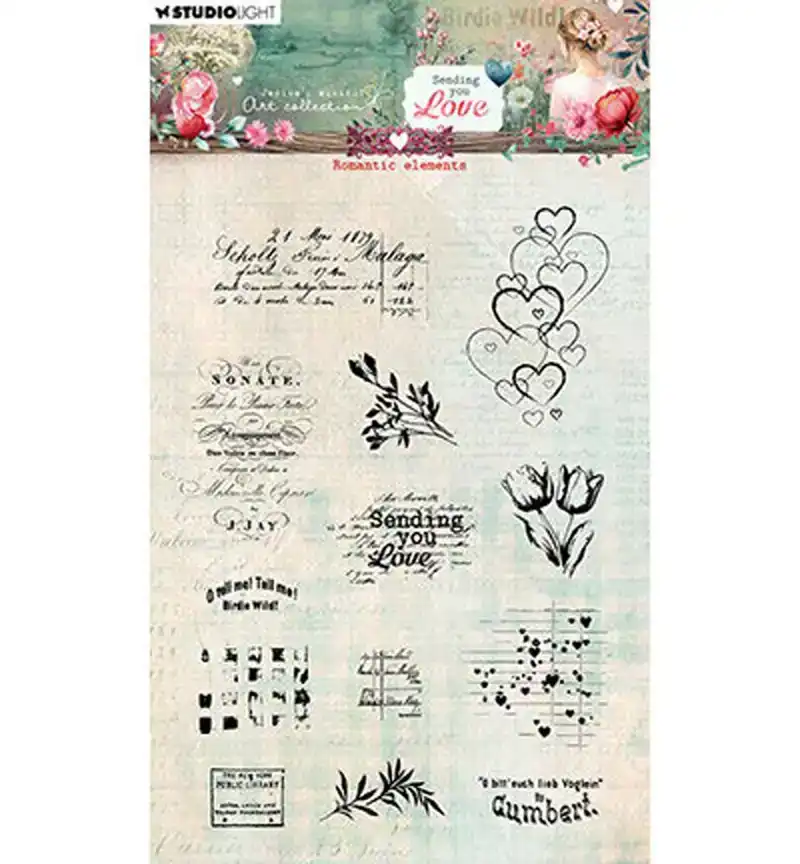 JMA Sending you love clear stamp Romantic