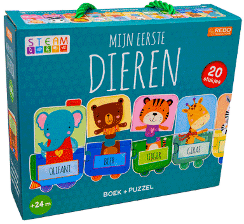 Mijn eerste dieren puzzeltrein met boek