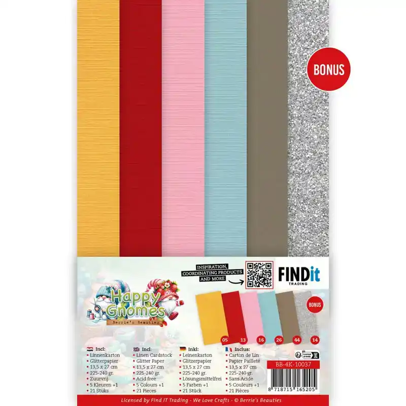 Linen Cardstock Pack Berries Beauties Happy Gnomes 4K