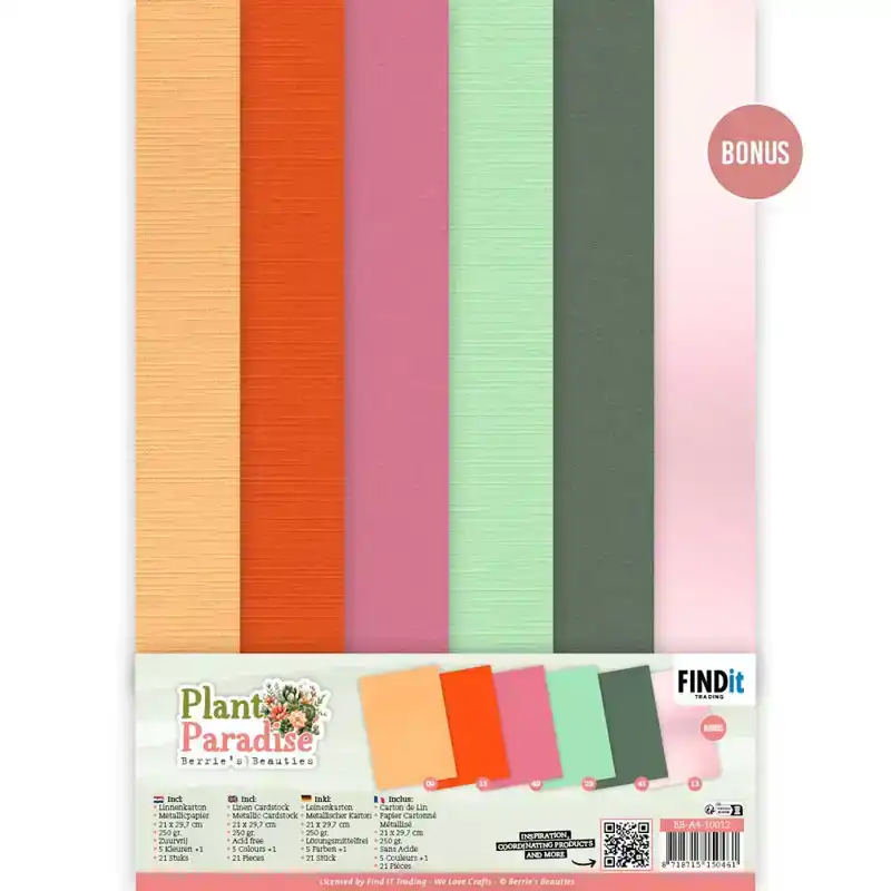 BB plant paradise linen cardstock pack A4