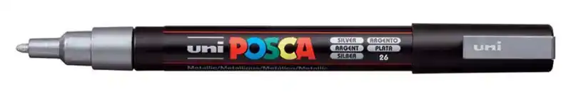 Posca verfmarker pc-3m zilver fijn