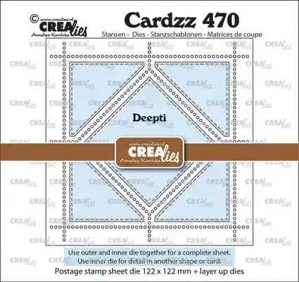 Cardzz stansen no. 470, Postzegelvel Deepti (vierkant met gedraaid vierkant)