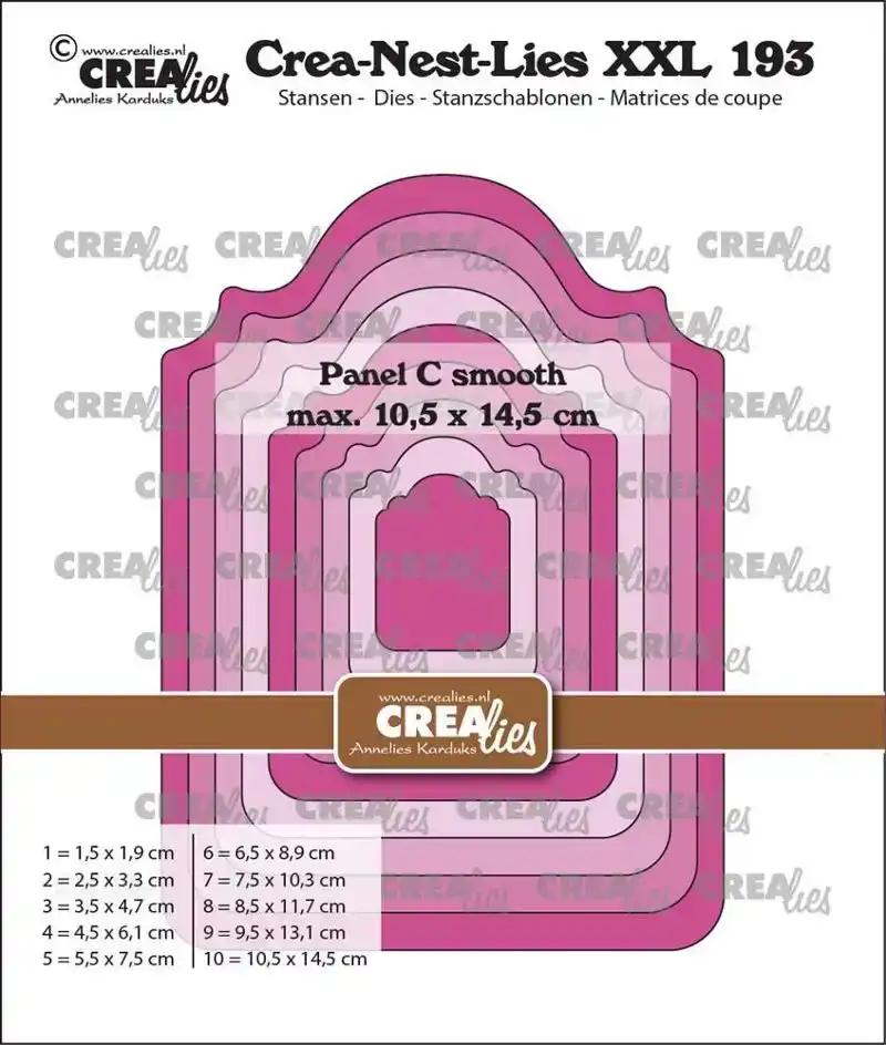 Crealies Crea-Nest-Lies XXL stansen no. 193, Paneel C glad