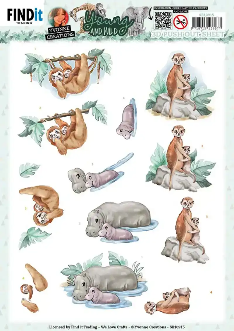 YC Yound and Wild 3D push out Sloth