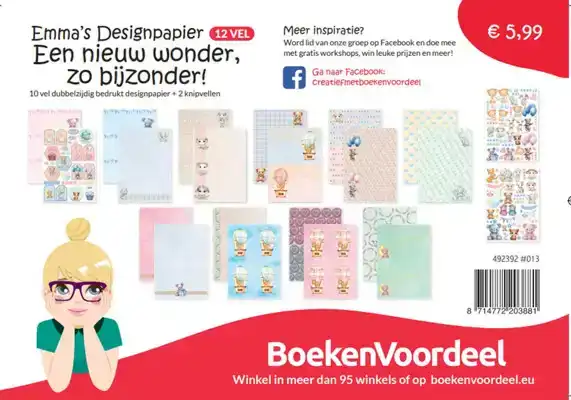 Emma's papierset Een nieuw wonder, zo bijzonder 12 vel