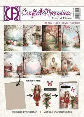 Blush and kisses A6 collagepapier