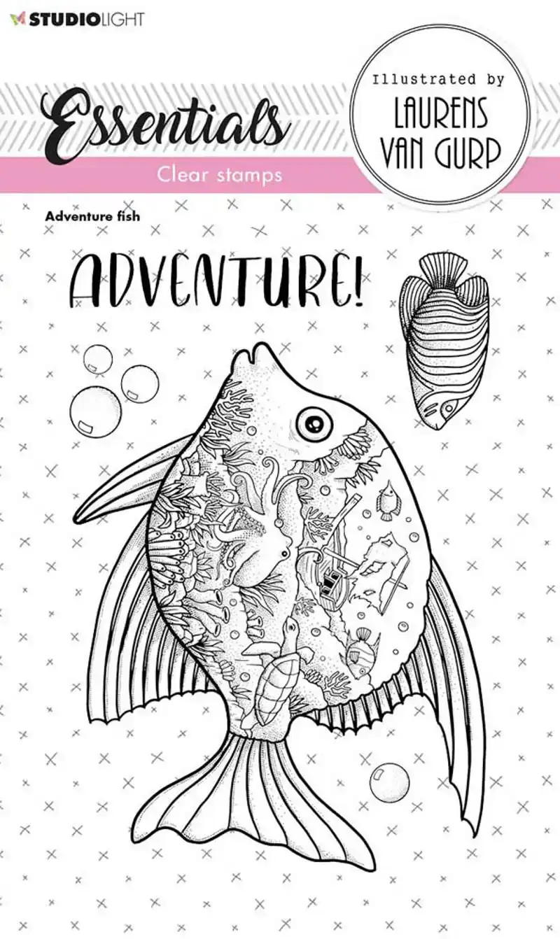 Clear stamp adventure fish Studio Light nr.256