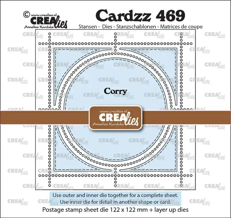 Cardzz stansen no. 469, Postzegelvel Corry (vierkant met cirkel)