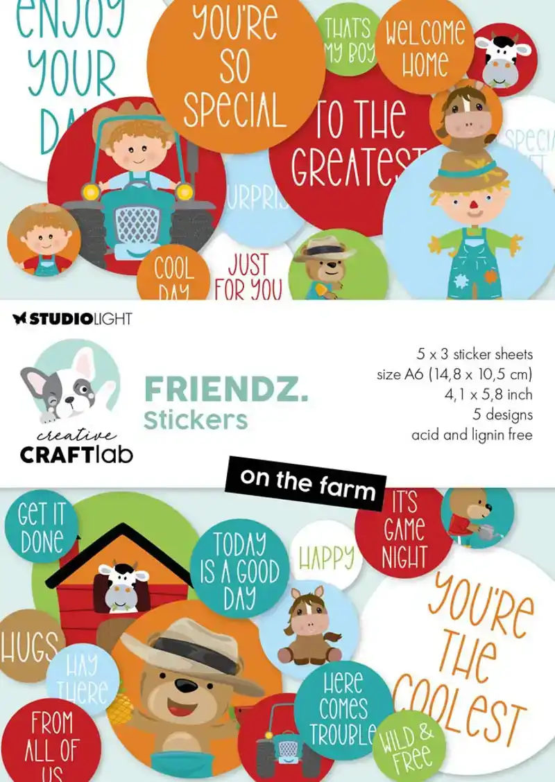 Creative Craftlab Sticker Paper Pad On the farm Friendz 105x148x3mm 15 SH nr.38