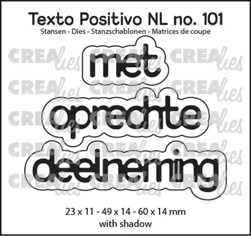 Crealies stans met oprechte deelneming