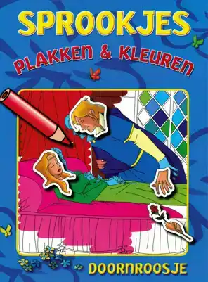 Sprookjes plakken en kleuren Doornroosje