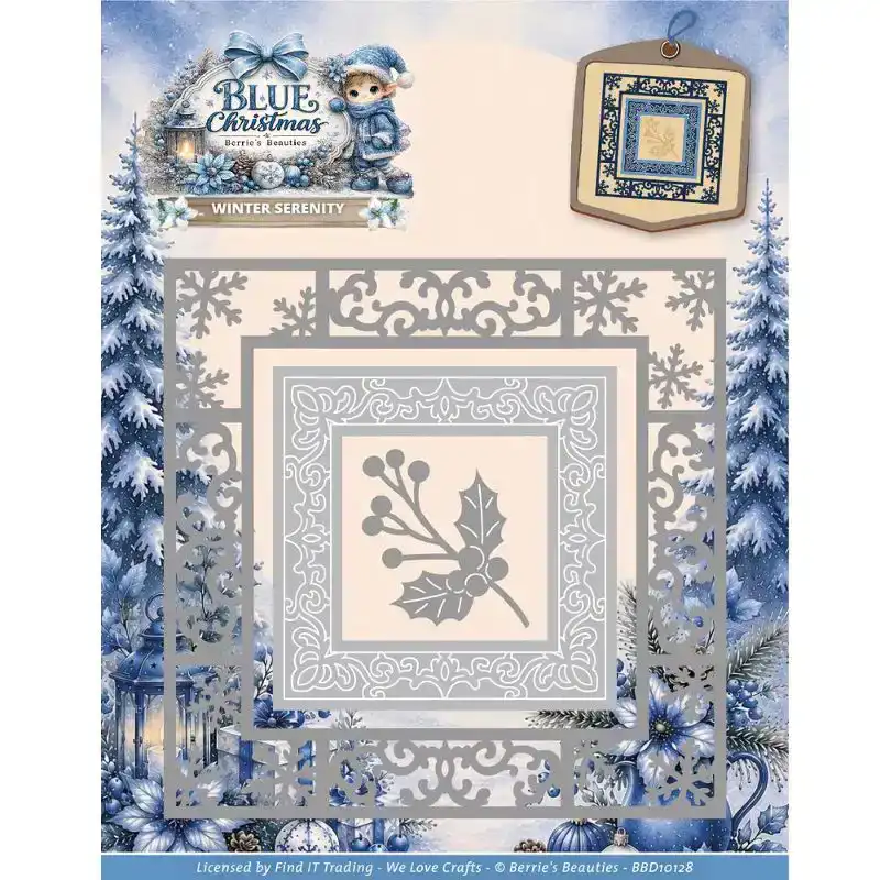 Snijmal Berries Beauties Blue Christmas Winter Serenity