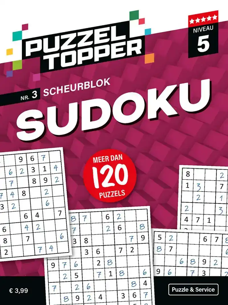 Puzzelblok sudoku 5 punt nr.3 puzzeltopper