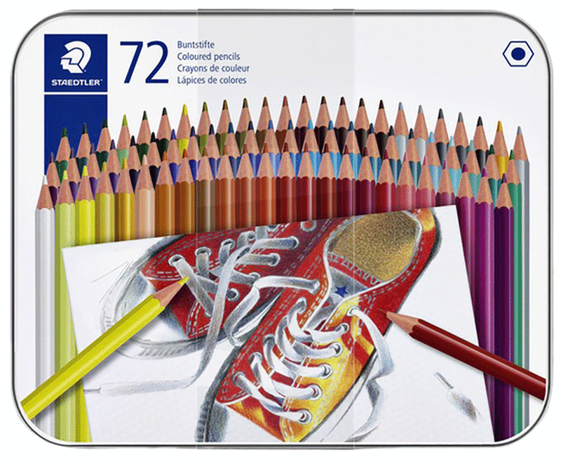 Staedtler kleurpotloden in metalen blik 72stuks