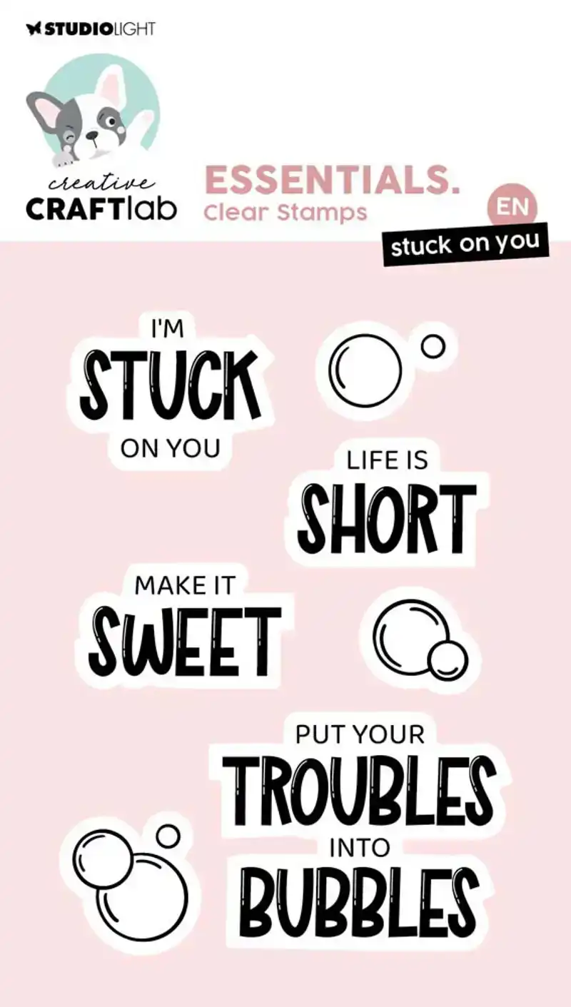 Creative Craftlab clear stamp stuck on you essentials
