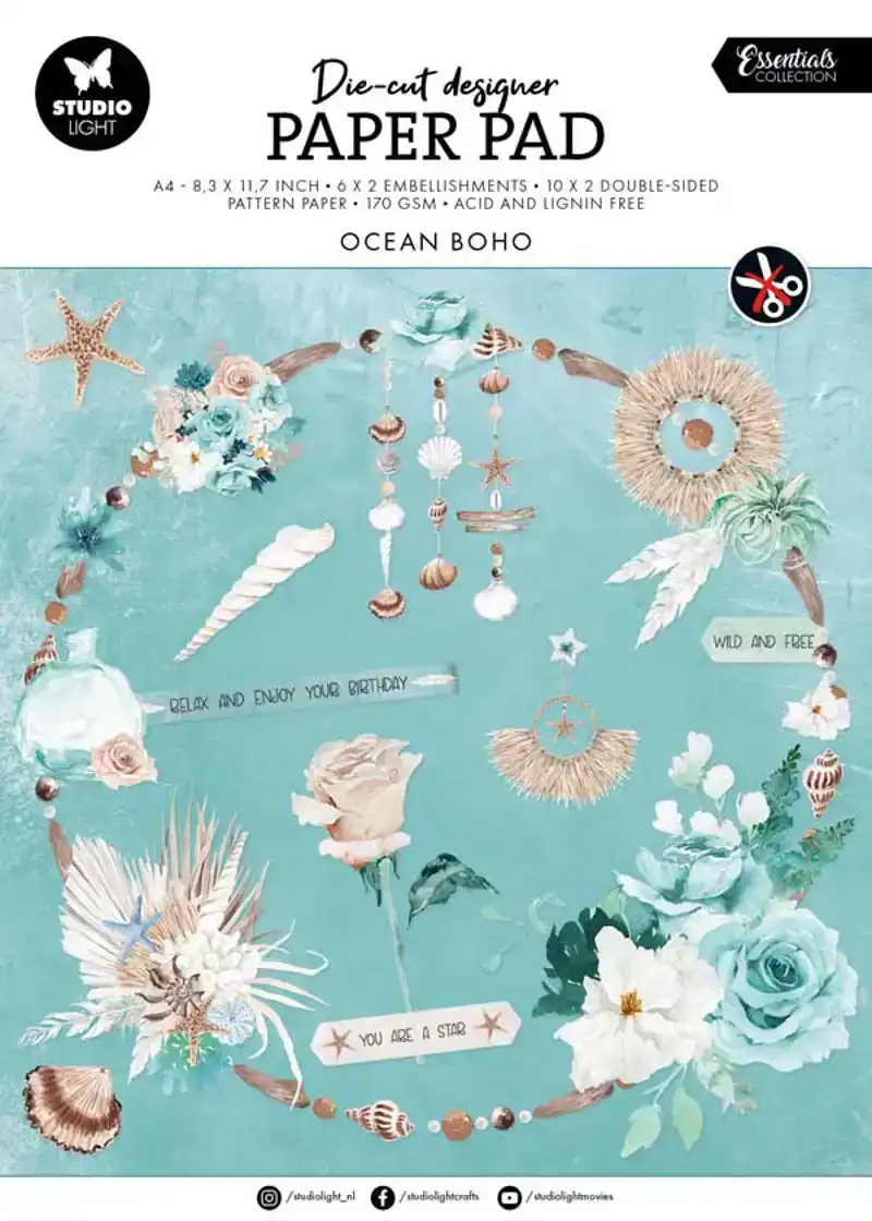 Die-Cut paper pad A4 Ocean boho