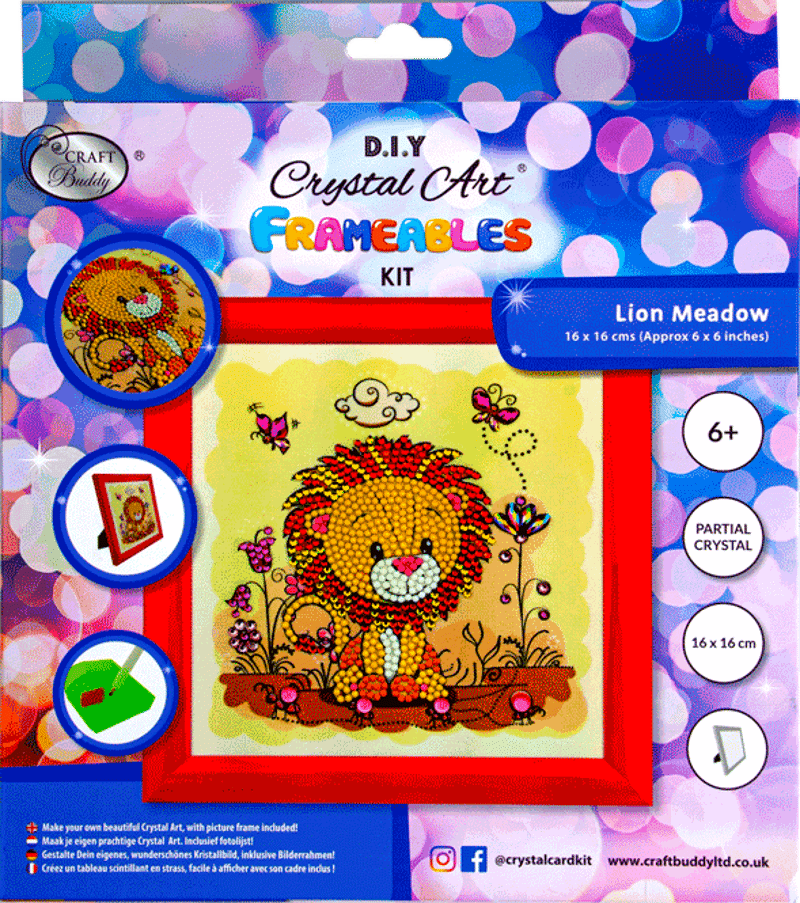 Crystal art kit leeuw in lijst