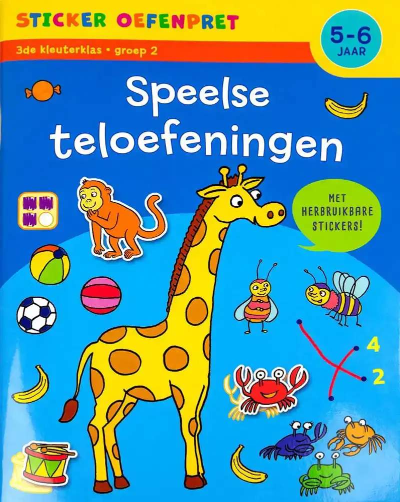Oefenpret met stickers - Eerste telspelletjes 5-6 jaar