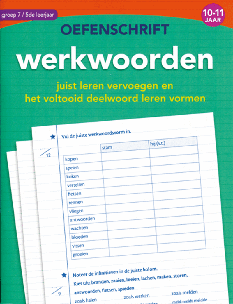 Oefenschrift werkwoorden 10 tot 11 jaar