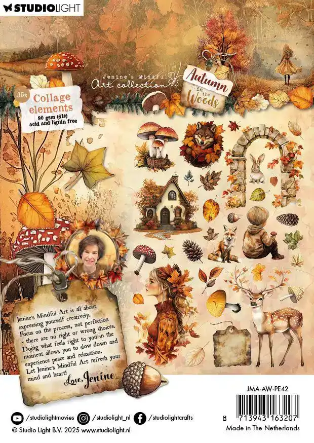 Jenine's Mindful Art Autumn In The Woods Paper Elements 35 collage elements