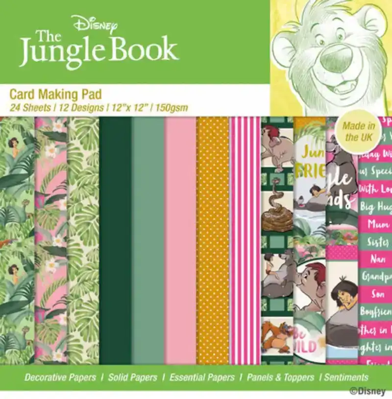 Disney Jungle Book card making pad 24 vel30,5x30,5cm