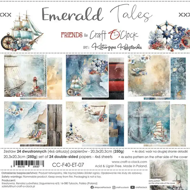 Craft O’Clock emerald tales papierpakket 20,3 x 20,3cm