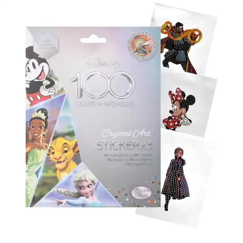 Disney 100 jaar Crystal Art blind bag met 3 stickers