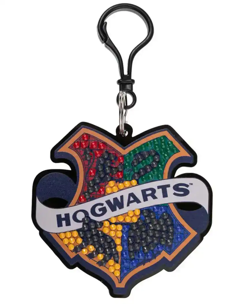 Crystal art backpack charm kit Hogwarts badge