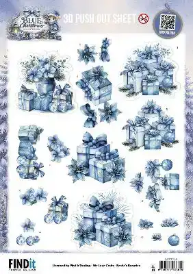 3D Pushout Sheet Berries Beauties Blue Christmas Christmas Presents