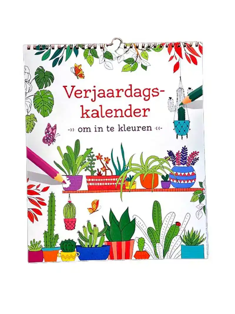 Verjaardagskalender om in te kleuren