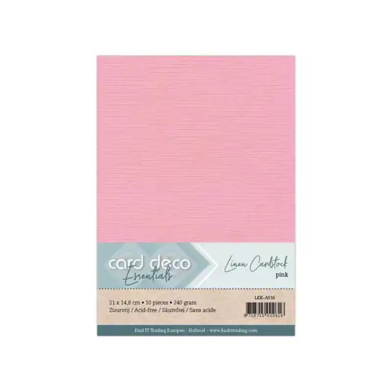 Linnenkarton A5 roze
