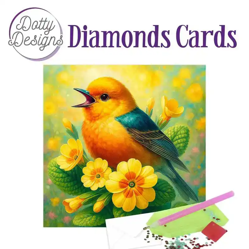 Dotty Designs Diamond Cards – Yellow Bird