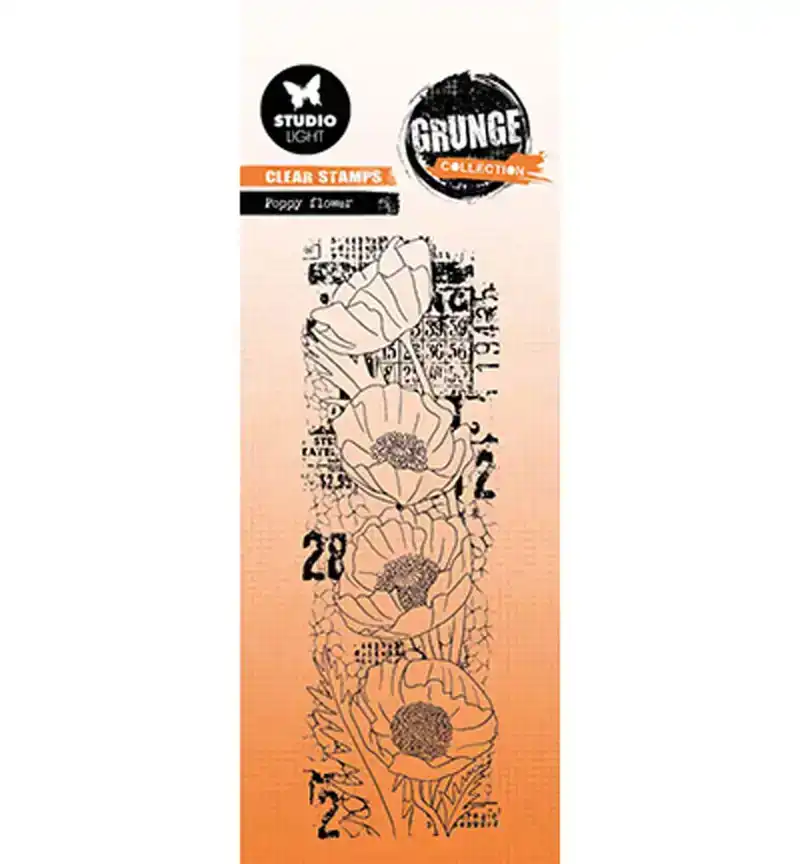 Grunge Collection clear stamp Poppy flower
