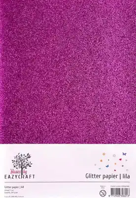 Eazycraft - Glitterpapier A4 - Lila (5st)