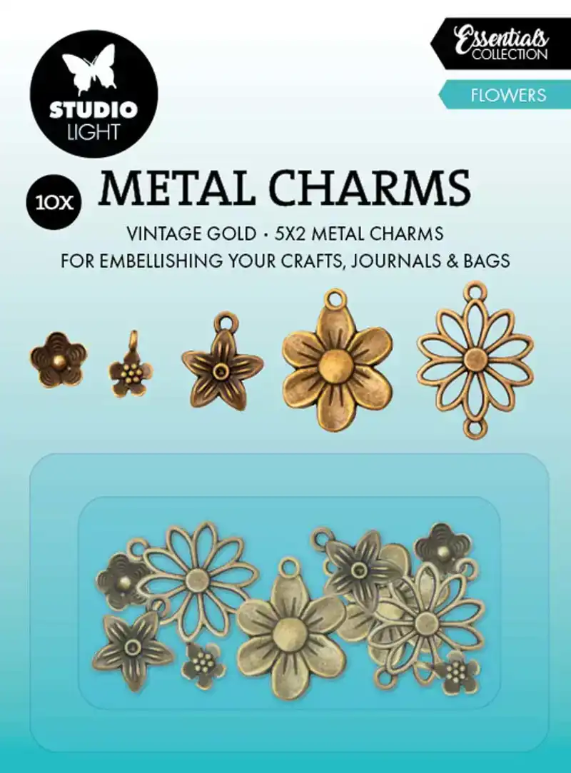 Metal charms Flowers - Essentials nr. 01
