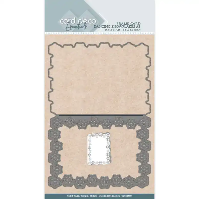 Card Deco Snijmal Frame 047 Dancing Snowflakes