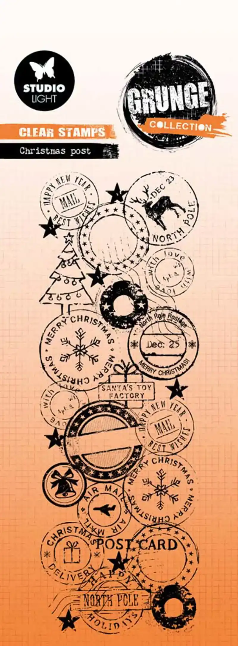 Grunge Collection clear stamp christmas post