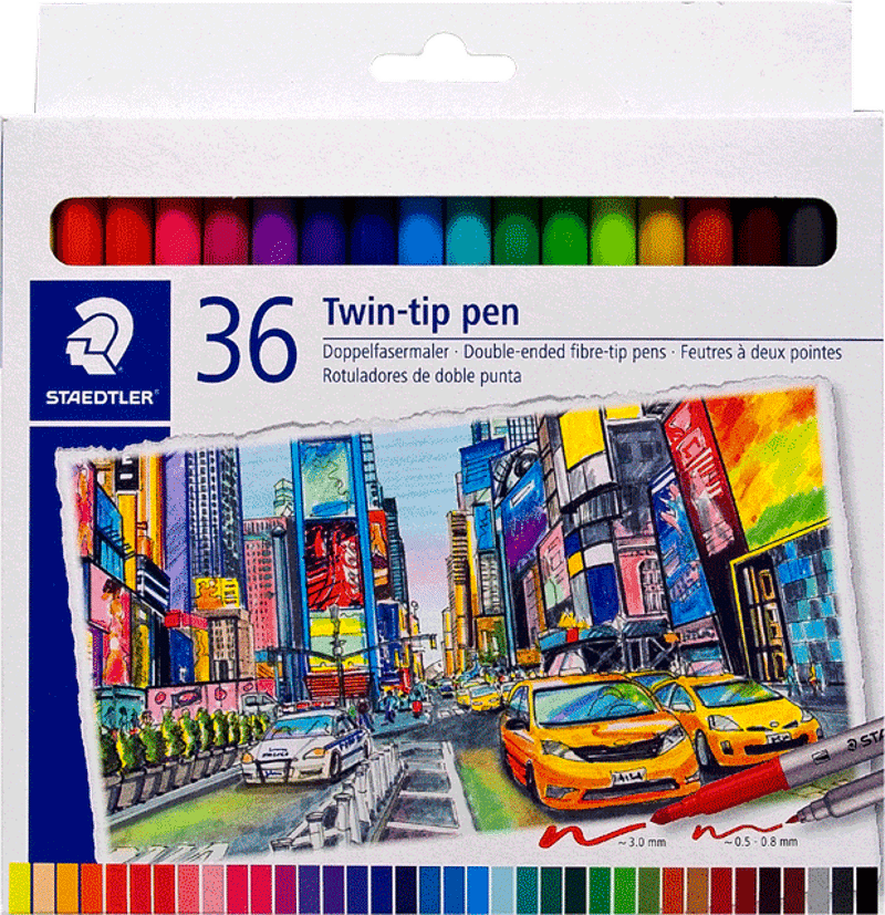 Staedtler viltstift dubbele punt set 36 st