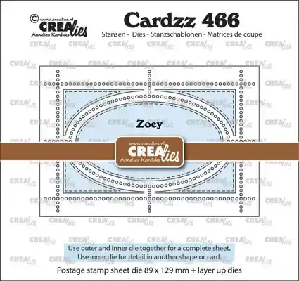 Cardzz stansen no. 466, Postzegelvel Zoey (rechthoek met ovaal)
