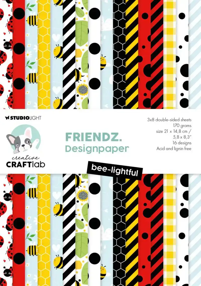Creative Craftlab designer paperpad bee-lightful - 24vel.