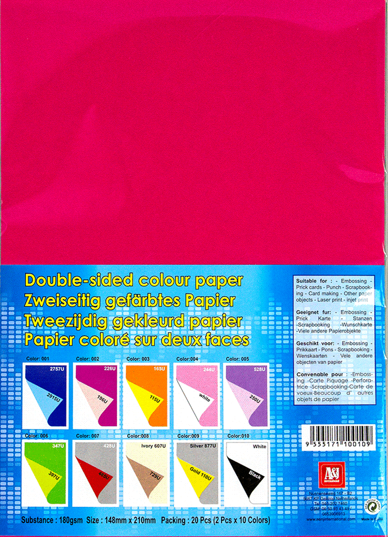 Gekleurd Hobby papier tweezijdig