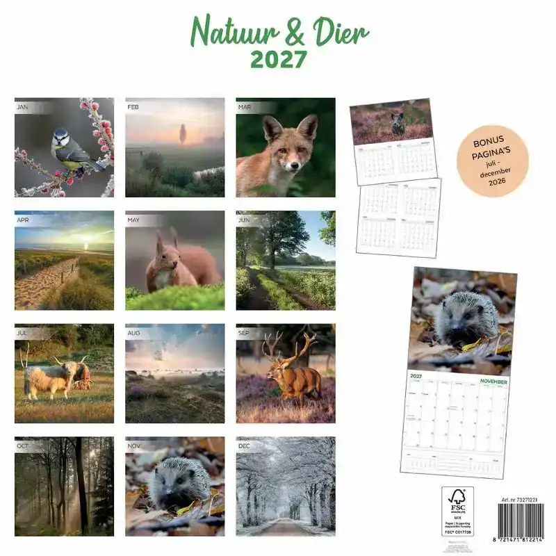 Kalender 2027: natuur & dier