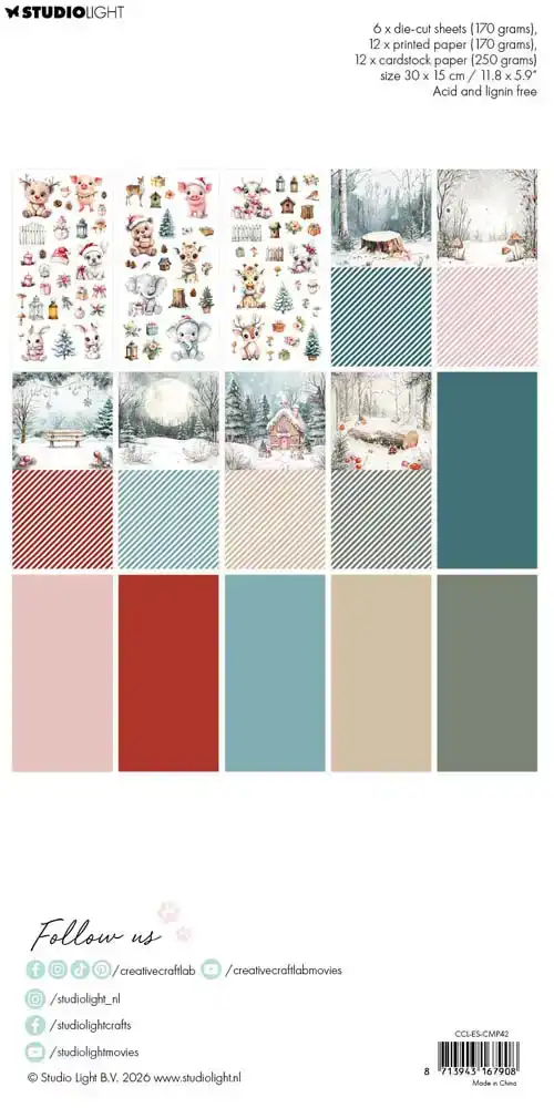 Studio Light Creative Craftlab Essentials Card Making paper Pad Snowy Winter