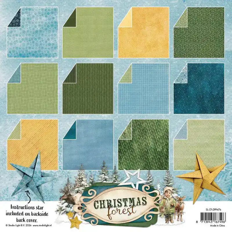 Studio Light Christmas Forest Designer Paper Pad Origami & Achtergronden