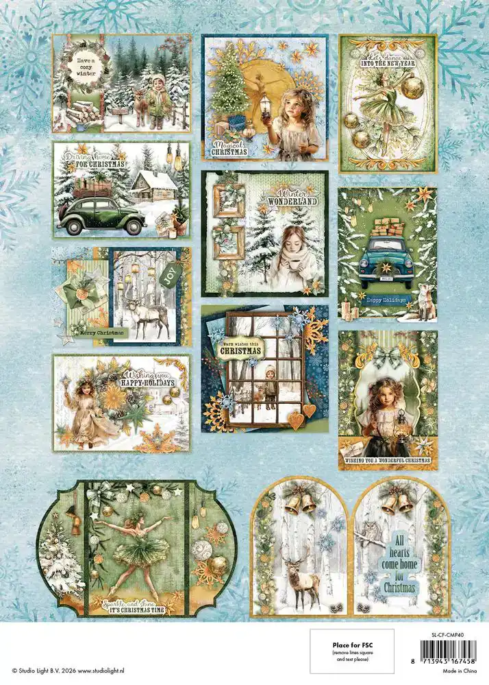 Studio Light Card Making Pad Christmas Forest 210x294mm