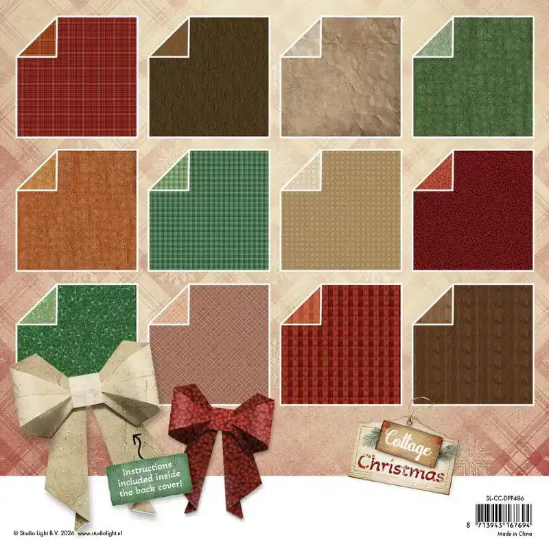 Studio Light Cottage Christmas Origami & Achtergronden